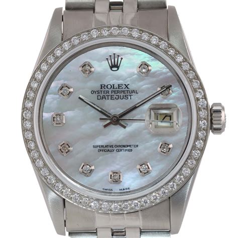 rolex datejust 36mm factory diamond bezel|rolex datejust 36 stainless steel.